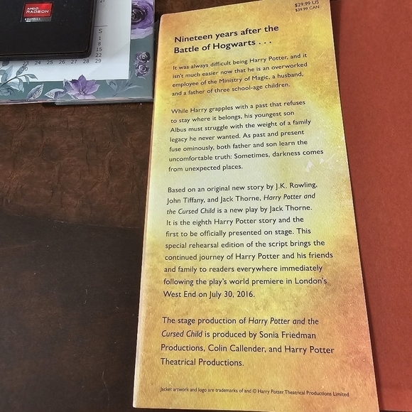 Harry Potter and the Cursed Child Play by Rowling, Thorne, Tiffany, Hardcover - Picture 7 of 10